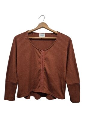 Bohme Rust Orange/Brown Top With Hook & Eye Detail SIZE SMALL Boho Festival